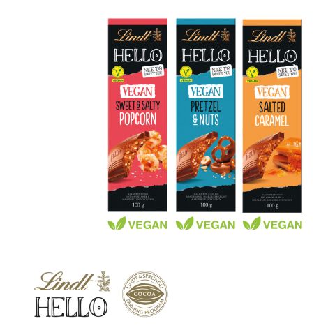 Schokoladentafel Lindt Hello bunt | ohne Werbeanbringung | Vegan Schokoladentafel Lindt