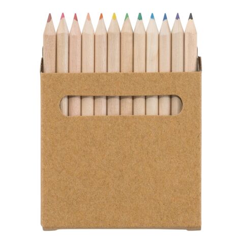 COLOURED. Buntstift Schachtel mit 12 Buntstiften Beige | ohne Werbeanbringung