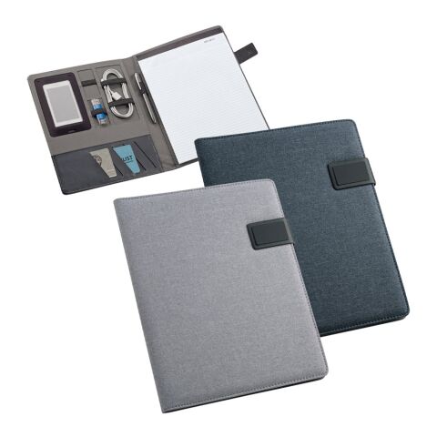 RIORDAN. A4-Schreibmappe aus Leinenimitat und PU. Linierter Schreibblock Blau | ohne Werbeanbringung