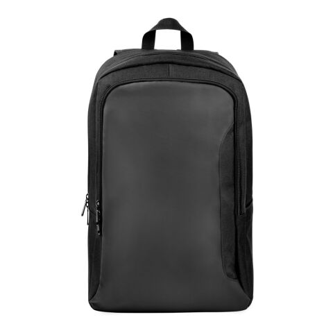 DRAMMEN. Laptop-Rucksack aus hochdichtem 600D-Recycling-Polyester Schwarz | ohne Werbeanbringung
