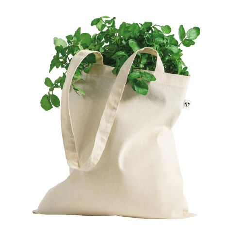 LEON. Tasche aus 100% organische Baumwolle (140 g/m²) Beige | ohne Werbeanbringung