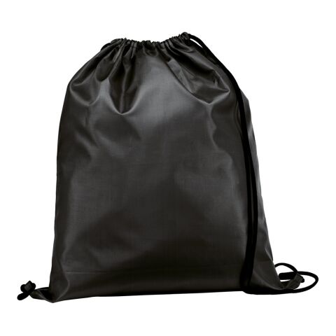 CARNABY. 210D Rucksacktasche mit schwarzen Zugbändern Schwarz | ohne Werbeanbringung