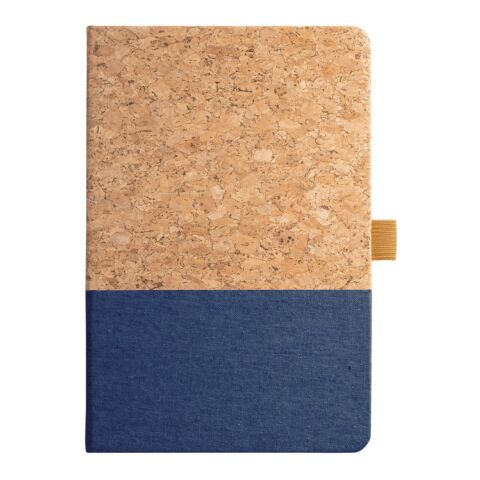 KLEE. A5 Notizbuch aus Kork und Leinen mit linierten Blättern Blau | ohne Werbeanbringung