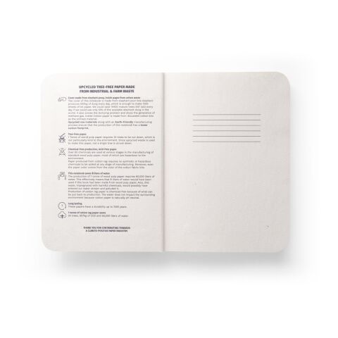 ORGANIC SEMI-RIGID. Notizbuch A5 mit semi-flexiblem Cover aus Elefantendung (80%) Naturhell | ohne Werbeanbringung | Nicht verfügbar | Nicht verfügbar | Nicht verfügbar