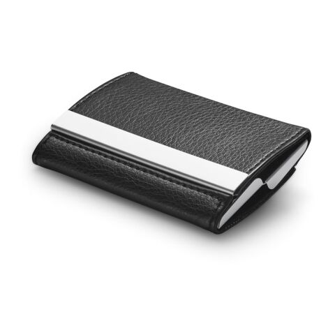 LONE. Doppelter Kartenhalter aus Metall und PU schwarz | ohne Werbeanbringung | Nicht verfügbar | Nicht verfügbar | Nicht verfügbar