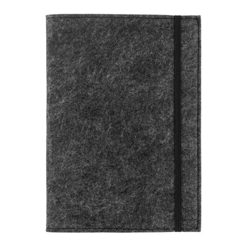 BALDWIN. A5 Notizblock mit Umschlag aus recyceltem Filz (100% rPET) und linierten Seiten aus 100 % Recyclingpapier 3-farbiger Siebdruck