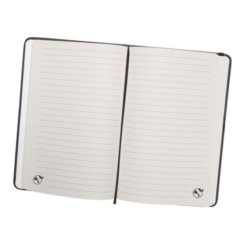 CAMPUS. A5 Notizbuch mit festem Einband aus PU (35% recycelt) mit linierten Seiten aus 100 % recyceltem Schwarz | ohne Werbeanbringung