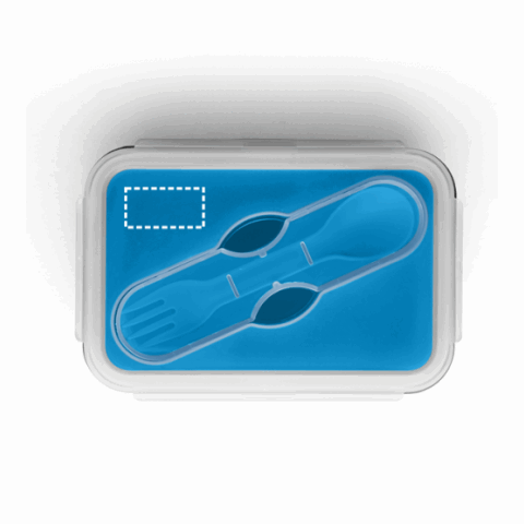 SAFFRON. Lunchbox. Faltbare hermetische Frischhaltebox aus Silikon und PP 640 mL Blau | ohne Werbeanbringung | Nicht verfügbar | Nicht verfügbar | Nicht verfügbar