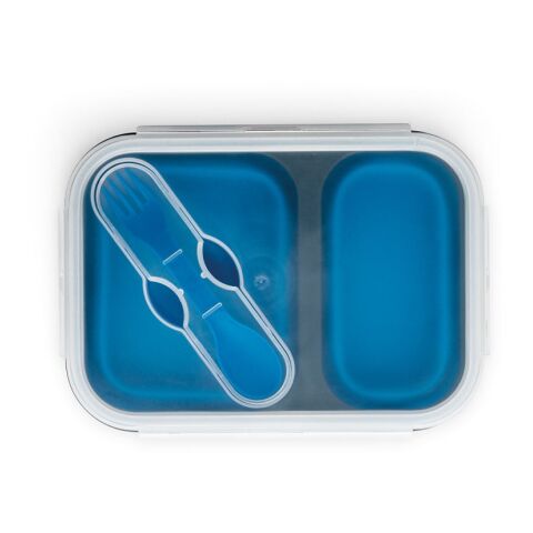 DILL. Faltbare hermetische Frischhaltebox aus Silikon und PP (480 und 760 mL) Blau | ohne Werbeanbringung | Nicht verfügbar | Nicht verfügbar | Nicht verfügbar