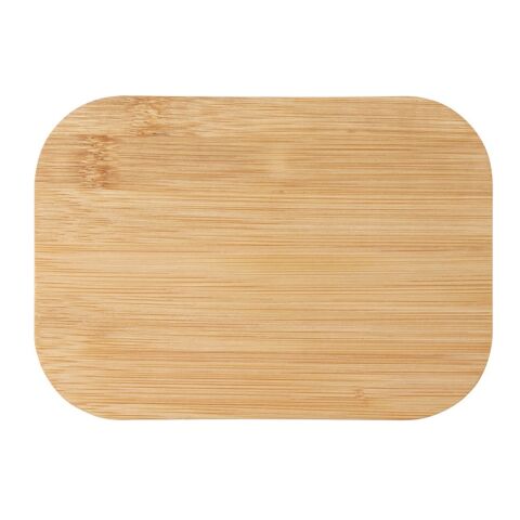 SHINO. Frischhaltebox (800 mL) aus Edelstahl und Deckel aus Bambus Beige | ohne Werbeanbringung