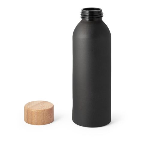 QUETA. Aluminiumflasche mit Bambusdeckel 550 ml Schwarz | ohne Werbeanbringung | Nicht verfügbar | Nicht verfügbar | Nicht verfügbar