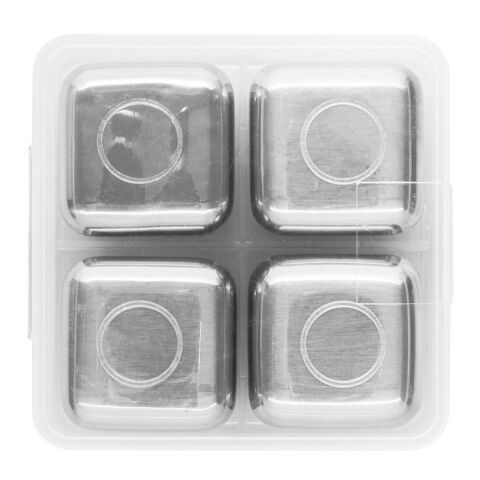 GLACIER. Set mit wiederverwendbaren Würfeln aus rostfreiem Stahl Silber | ohne Werbeanbringung