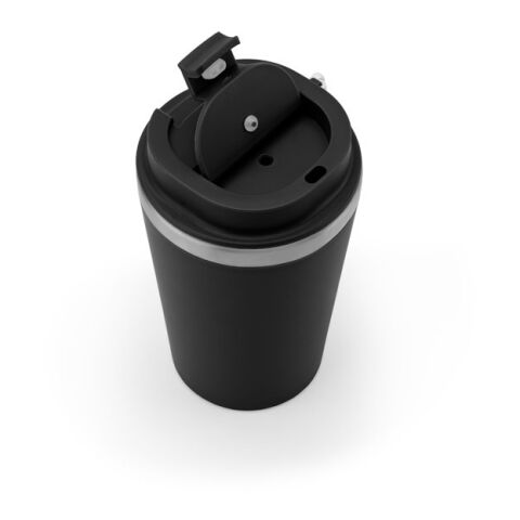 SPITZ. Reisebecher aus Edelstahl (90 % recycelt) und Außenwand aus PP mit matter Oberfläche 440 ml Schwarz | ohne Werbeanbringung | Nicht verfügbar | Nicht verfügbar | Nicht verfügbar