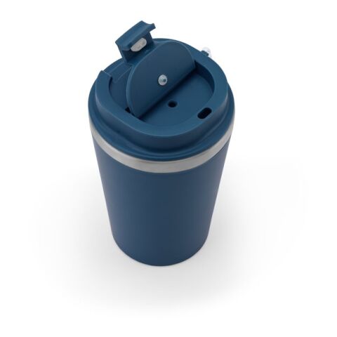 SPITZ. Reisebecher aus Edelstahl (90 % recycelt) und Außenwand aus PP mit matter Oberfläche 440 ml Dunkelblau | ohne Werbeanbringung | Nicht verfügbar | Nicht verfügbar | Nicht verfügbar