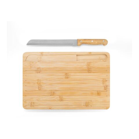 CATCHER. Brotschneidebrett aus Bambus, inklusive Messer Natur