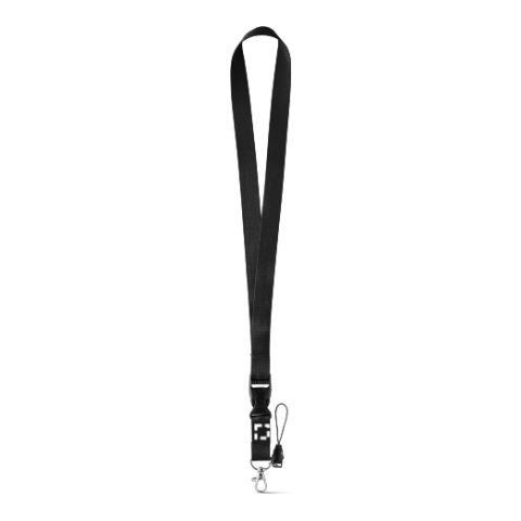 ANQUETIL. Lanyard aus Polyester Schwarz | ohne Werbeanbringung | Nicht verfügbar | Nicht verfügbar | Nicht verfügbar