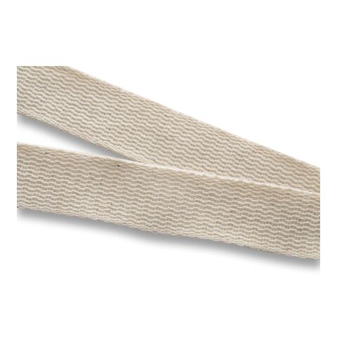 BALLINA. Lanyard aus 100% Baumwolle mit Metallkarabiner Naturhell | ohne Werbeanbringung | Nicht verfügbar | Nicht verfügbar | Nicht verfügbar