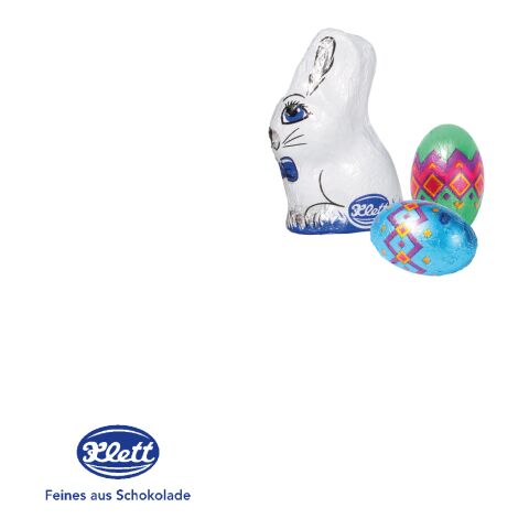 Kleines Osternest Mit Klett Schokolade bunt | ohne Werbeanbringung