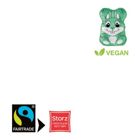 Werbe-Klappkarte Osterhase Vegan bunt | ohne Werbeanbringung