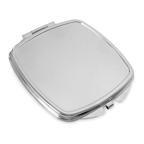SHIMMER. Doppelter Taschenspiegel aus Metall Silber