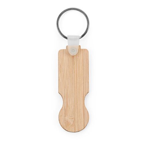 SHOPZ. Schlüsselanhänger aus Bambus mit münzförmigem Ende Natur | ohne Werbeanbringung | Nicht verfügbar | Nicht verfügbar | Nicht verfügbar