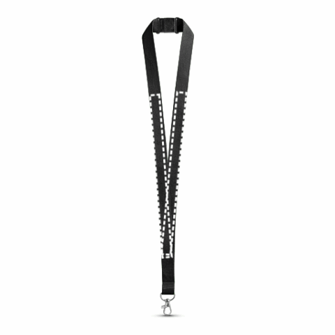 LEEDS. Lanyard aus Polyester mit Sicherheitsverschluss Schwarz | ohne Werbeanbringung | Nicht verfügbar | Nicht verfügbar | Nicht verfügbar