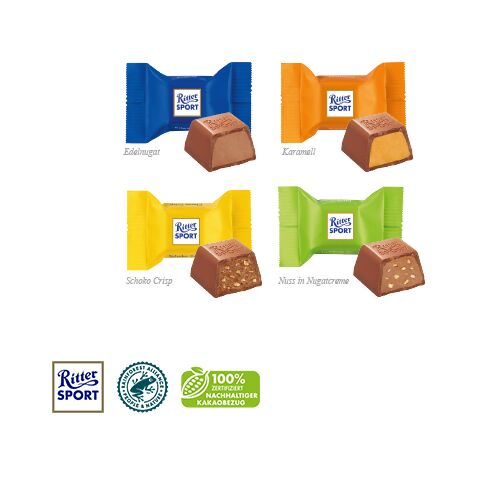 Tisch-Adventskalender Mit Ritter Sport Schokowürfel bunt | ohne Werbeanbringung