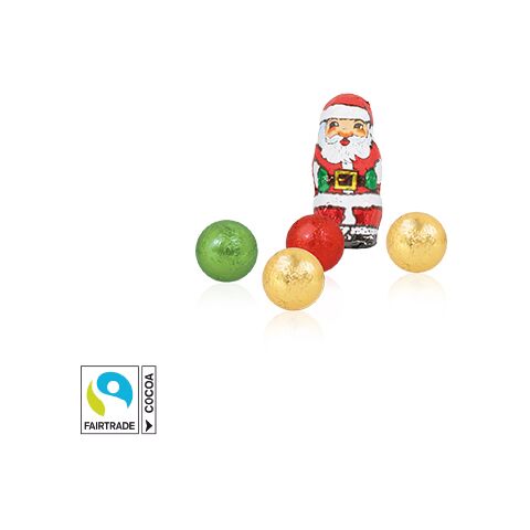 3D Präsent "LKW" mit Lindt Minis und Nikolaus bunt | ohne Werbeanbringung | Ritter SPORT Schokowürfel