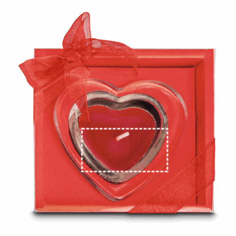 SWEET. Herzförmige Kerze und Glassockel Rot | ohne Werbeanbringung | Nicht verfügbar | Nicht verfügbar | Nicht verfügbar