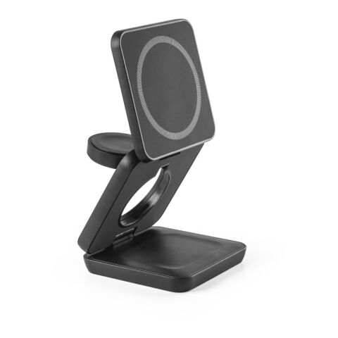 BROGLIE. Superschnelles 15W 4-in-1 magnetisches kabelloses Ladegerät aus Recyceltes ABS (100% rABS) schwarz | ohne Werbeanbringung | Nicht verfügbar | Nicht verfügbar