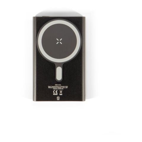 WRIGHT 10. Magnetische Powerbank mit Schnellladefunktion aus recyceltem Aluminium und recyceltem ABS, 10'000 mAh schwarz | ohne Werbeanbringung | Nicht verfügbar | Nicht verfügbar | Nicht verfügbar