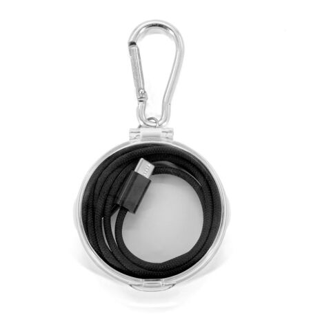 JEMISON. USB-C-zu-USB-C-Kabel mit geflochtenem Kabel (60 W), hergestellt aus ABS, Edelstahl, Aluminium und Polyester schwarz