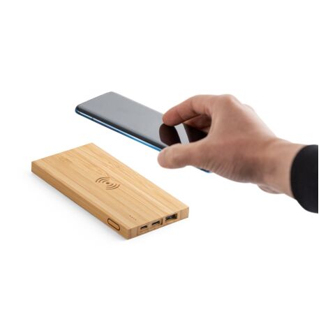 FITCH. Powerbank 5'000 mAh mit 5W wireless Ladegerät aus Bambus Natur | ohne Werbeanbringung | Nicht verfügbar | Nicht verfügbar | Nicht verfügbar