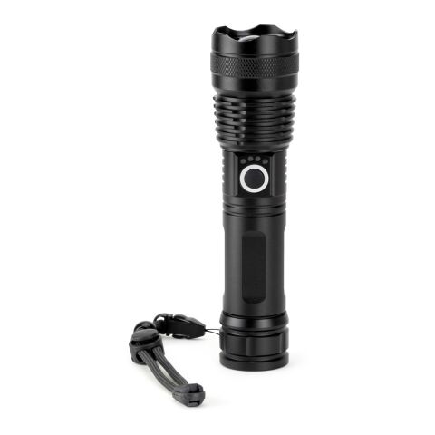 YVIAN. Recycled aluminium rechargeable torch (100% rAL) 10 W schwarz | ohne Werbeanbringung | Nicht verfügbar | Nicht verfügbar | Nicht verfügbar