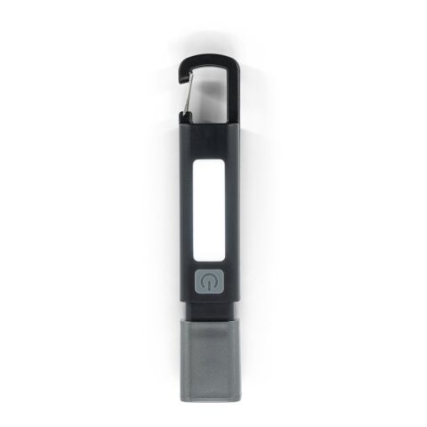 WIGGINS. ABS-Taschenlampe mit einer 2-W-LED-Leuchte (53 Lumen) an der Vorderseite und einer COB-Leuchte (53 Lumen) an der Oberseite schwarz
