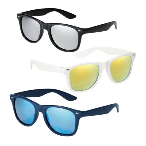 NIGER. Sonnenbrille aus PC mit gespiegelten Brillengläsern Schwarz | ohne Werbeanbringung