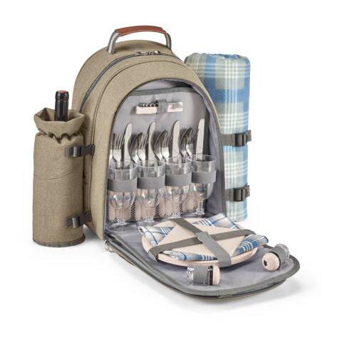 VILLA. Thermischer Picknick-Rucksack aus 600D, hochdichtem, recyceltem Polyester Hellbraun | ohne Werbeanbringung | Nicht verfügbar | Nicht verfügbar | Nicht verfügbar