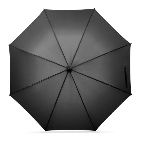 MATEO. Großer (30") Pongee-Regenschirm schwarz