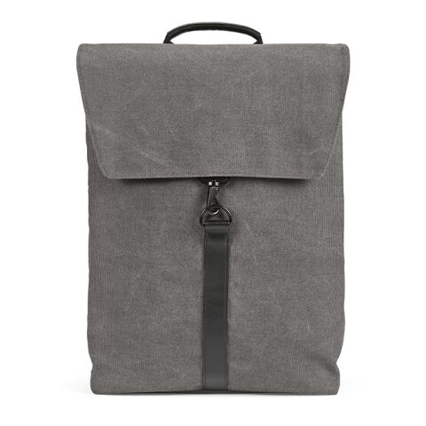 Prague 25L Rucksack, recy.Baumwolle. Hakenverschluss. Laptops bis 17" Dunkelgrau | ohne Werbeanbringung | Nicht verfügbar | Nicht verfügbar | Nicht verfügbar