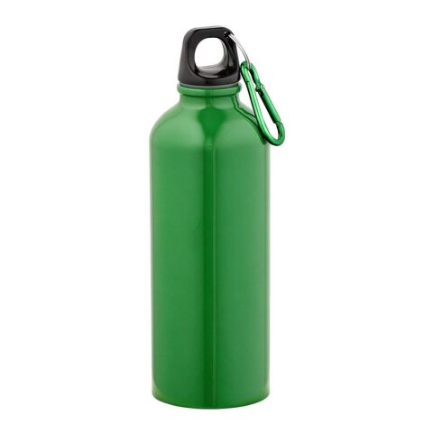 Drava Trinkflasche 530ml, recy. Edelstahl, einwandig. Mit Karabinerhaken Grün