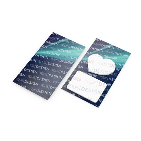 Haftnotiz-Karte Note-Card Form 2 Haftnotizblöcke formgestanzt Trägerkarte 110 × 200 mm | ohne Werbeanbringung | ohne Werbeanbringung | ohne Werbeanbringung | Herz – Rechteck (Rundungen)