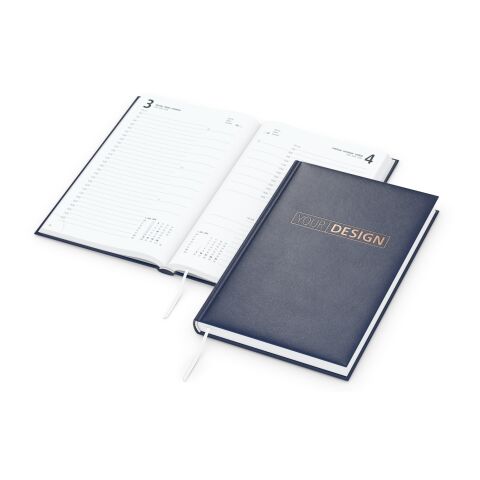 Tageskalender Advance Mo.–So. je 1 Seite Kunstleder-Hardcover marineblau | Kupferprägung inkl.