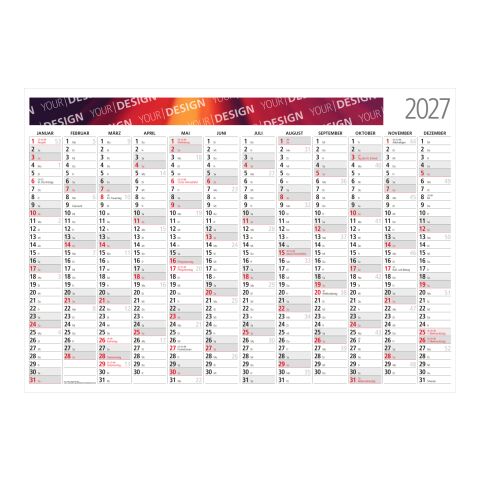 Wandplaner Cosmos 841 × 594 mm Jan. – Dez. Weiß | DIN A1 (841 × 594 mm) | ohne Werbeanbringung | nein (plano)