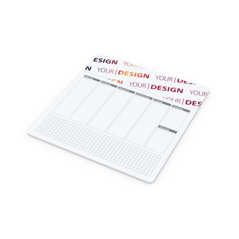 Haftnotiz-Mousepad Haftnotizblock extra groß 203 × 217 mm | Nicht verfügbar | ohne Werbeanbringung | Wochenplaner + Werbung am Kopf