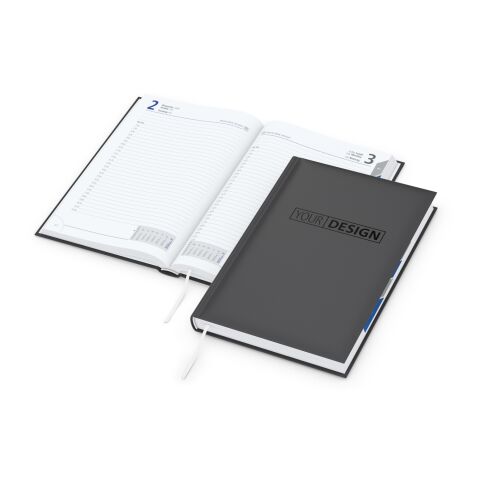 Tageskalender Manager Monatsregister Mo.–So. je 1 Seite Kunstleder-Hardcover Anthrazit | DIN A5 | Prägung schwarz | Prägung schwarz inkl.