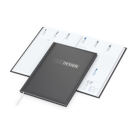 Wochenkalender Media 175 × 245 mm Kunstleder-Hardcover matt Anthrazit | 175 × 245 mm | ohne Werbeanbringung | Silberprägung inkl.