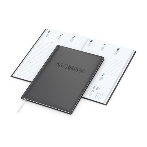 Wochenkalender Media 175 × 245 mm Kunstleder-Hardcover matt Anthrazit | 175 × 245 mm | Prägung schwarz | Prägung schwarz inkl.