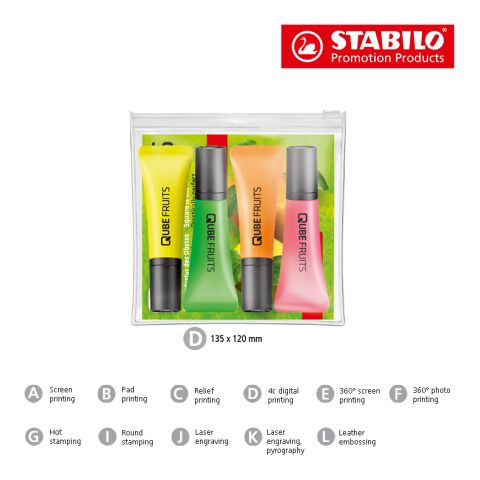 STABILO NEON 4er Zip-Etui Leuchtmarkierer Tampondruck