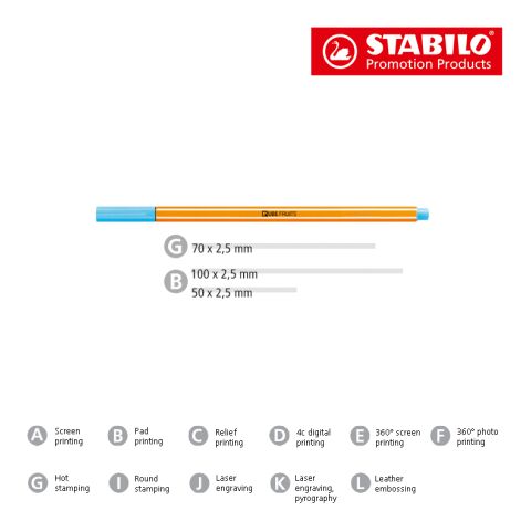 STABILO point 88 Fineliner neongelb | ohne Werbeanbringung