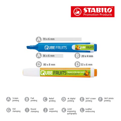 STABILO swing cool 2er-Set Leuchtmarkierer 1-farbiger Siebdruck